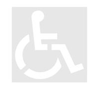 Pochoirs de stationnement - Pochoirs de marquage de trottoir - Modèle de symbole de fauteuil roulant - Silicone durable - Pliable pour un rangement facile - Utilisation en extérieur - 111 x 104 cm