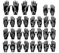 Pochoirs de tatouage au henné - TRAHOO - 30 pièces - Réutilisable - 19x10 cm - Motifs floraux - Auto-adhésif