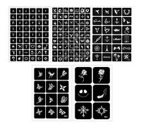 Pochoirs De Tatouage Faux Tatouage Pochoir De Tatouage Temporaire Pochoir D'art Corporel Réutilisable Petit Tatouage Pochoir Aérographe Modèles De Tatouage Pour Femmes Fille Corps DIY 5pcs A4