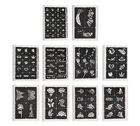 Pochoirs de Tatouage Réutilisables, 97 Modèles, Imperméables, pour Art Corporel, Peinture Aérographe et Paillettes, Temporaire