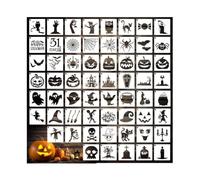 Pochoirs d'Halloween réutilisables de 7,6 cm pour travaux manuels et | Parfaits pour les projets de bricolage, ces pochoirs présentent des motifs amusants d'Halloween (Halloween)