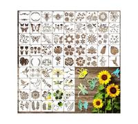 Pochoirs d'Halloween réutilisables de 7,6 cm pour travaux manuels et | Parfaits pour les projets de bricolage, ces pochoirs présentent des motifs amusants d'Halloween (fleur tournesol)
