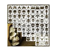 Pochoirs d'Halloween réutilisables de 7,6 cm pour travaux manuels et | Parfaits pour les projets de bricolage, ces pochoirs présentent des motifs amusants d'Halloween (crâne)