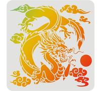 Pochoirs Dragon pour peinture, 30 x 30 cm, pochoirs asiatiques et orientaux en forme de dragon chinois pour travaux manuels, modèles d'animaux, modèles de dessin, projets artistiques de bricolage