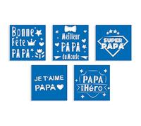 Pochoirs Fête des pères 15 cm 5 pièces