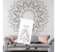 Pochoirs géants de 160 cm Mandala pour murs à peindre sur le mur, réutilisable, décoration de peinture, grand modèle d'artisanat décoratif S511