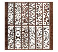 Pochoirs Graffiti Pochoirs à motif de bande florale, 12 pièces/ensemble 28cm, bricolage, couches, peinture, Scrapbook, coloriage, gaufrage, Album