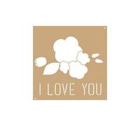 Pochoirs - I Love You - Fleurs En Kraft - 20x20 Cm