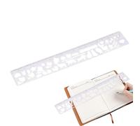Pochoirs Journal,Règle En Acier Inoxydable Pour Dessin - Pochoirs Journal Chat Avec Règle À Croquis,Pour Croquis Dessin Scrapbooking Écriture Calligraphie Carnet Calendrier