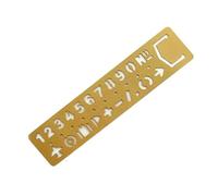 Pochoirs lettres et chiffres arabes en laiton avec symboles, lettres et chiffres pour dessin, marque-pages et modèles (lettre)