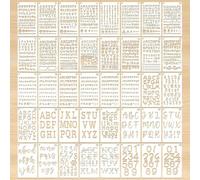 Pochoirs Lettres et Chiffres, Lot de 40 Pochoir Alphabet Réutilisables en PET, 18 x 10,5 cm, pour DIY, Décoration Murale, Carterie, Journal Créatif & Personnalisation