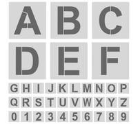Pochoirs Lettres et Chiffres Réutilisables en Plastique Blanc | Gabarits Éducatifs Découpés, pour Apprendre L'écriture et Décorer Tableaux, Rochers, Ateliers Créatifs