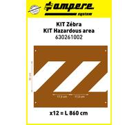 Pochoirs marquage au sol Ampere zebra, lot de 12