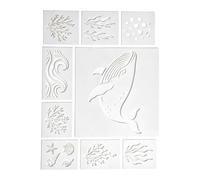 Pochoirs muraux réutilisables pour peinture, dessin d'animaux marins | Pochoirs d'impression pour décoration murale, dessins, poterie, gâteau, fabrication de cartes, décoration de jardin