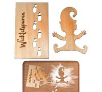 Pochoirs pour Empreintes de Pieds d'elfe, Pochoir Empreintes Lutin de Noel en Bois, Pochoir Empreintes de Noël Réutilisable, Pochoir Dessin de Noël pour Fenêtres, Sol, Mur, Décoration de aison