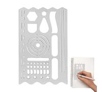 Pochoirs pour Journaling | Règle Géométrique - Règle-Pochoir en Acier Inoxydable | Pour Étudiants Guide de Mesure et de Tracé École Adulte Artiste Architecte