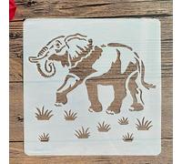 Pochoirs pour peinture, 20 x 20 cm, motif éléphant animal pour peinture sur bois, mur, toile, tissu, roche, panneau, projets d'art