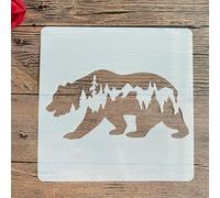 Pochoirs pour peinture, 20 x 20 cm, ours animal, pochoir pour peinture sur bois, mur, toile, tissu, roche, panneau, projets d'art à faire soi-même Motif A