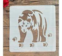 Pochoirs pour peinture, 20 x 20 cm, ours en forme d'animal pour peinture sur bois, mur, toile, tissu, roche, panneau, projets d'art