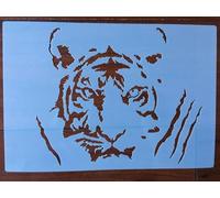 Pochoirs pour peinture, 26 x 18 cm, pochoir tigre animal pour peinture sur bois, mur, toile, tissu, roche, signe, projets d'art bricolage motif A