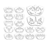 Pochoirs pour peinture de visage - Pochoirs pour peinture | Modèles de peintue de tatouage, 16 pièces, pochoir pour visage, modèle de fleur lavable polyvalent pour Halloween, carnaval, festival, évén