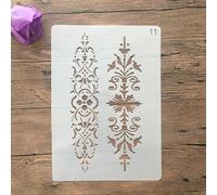 Pochoirs pour peinture, format A4, 29 x 21 cm, couronne, fleur, pochoir pour peinture sur bois, mur, toile, tissu, roche, signe, projets d'art