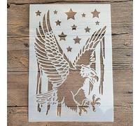 Pochoirs pour peinture, format A4, 29 x 21 cm, motif Aigle animal pour peinture sur bois, mur, toile, tissu, roche, signe, projets d'art à faire soi-même Motif A