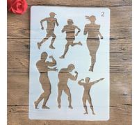 Pochoirs pour peinture, format A4, 29 x 21 cm, motif animal familial, pour peinture sur bois, mur, toile, tissu, roche, signe, projets d'art de bricolage style 2