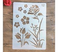 Pochoirs pour peinture, format A4, 29 x 21 cm, motif animal familial, pour peinture sur bois, mur, toile, tissu, roche, signe, projets d'art de bricolage style 12