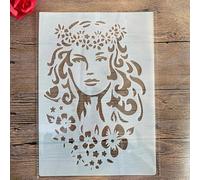 Pochoirs pour peinture, format A4, 29 x 21 cm, motif « Beauty Girl » pour peinture sur bois, mur, toile, tissu, roche, signe, projets d'art à faire soi-même Motif A