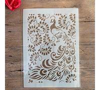 Pochoirs pour peinture, format A4, 29 x 21 cm, motif paon animal pour peinture sur bois, mur, toile, tissu, roche, signe, projets d'art