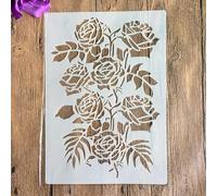 Pochoirs pour peinture, format A4, 29 x 21 cm, motif rose pour peinture sur bois, mur, toile, tissu, roche, signe, projets d'art à faire soi-même Motif B