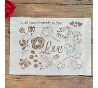Pochoirs pour peinture, format A4, 29 x 21 cm, Pochoir « This is Love » pour peinture sur bois, mur, toile, tissu, roche, signe, projets d'art à faire soi-même Motif A