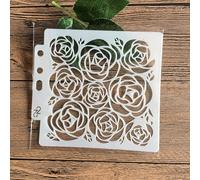 Pochoirs pour peinture sur bois, 13 x 13 cm, motif tête de mort et fleur, pochoirs réutilisables pour travaux manuels, projets artistiques style 6