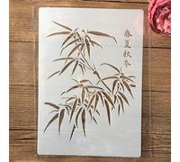 Pochoirs pour peinture sur bois, A4 29 cm bambou quatre saisons pochoirs artisanaux réutilisables pour murs, toile, pierre, tissu, bois, panneaux