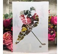 Pochoirs pour peinture sur bois, format A4, 29 cm, modèles de sports de hockey sur glace pour dessin de cartes, pochoirs réutilisables pour toile, meubles, papier