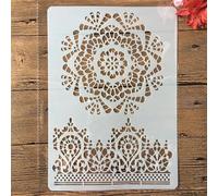 Pochoirs pour peinture sur bois, format A4, 29 x 21 cm, couronne, cercle rond, pochoirs réutilisables pour peinture sur mur, fournitures de fabrication de cartes, décoration d'intérieur