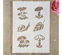 Pochoirs pour peinture sur bois, format A4, motif champignon, escargot, feuilles, pour peinture, modèles de dessin réutilisables, pour tissu, meubles, murs, loisirs créatifs
