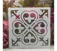 Pochoirs pour peinture sur bois - Motif floral - 20 x 20 cm - Motifs carrés - Pour dessin et fabrication de cartes - Réutilisables pour toile, meubles, papier - Style G