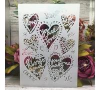 Pochoirs pour peinture sur les murs, format A4, 29 cm, motif cœur creux, mots d'amour, réutilisables, pour le dessin, la peinture, les travaux manuels, le scrapbooking, la décoration de la maison