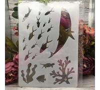Pochoirs pour peinture sur murs, format A4, 29 x 21 cm, motif cerf, hirondelle, oiseau, réutilisables, pour dessin, peinture, travaux manuels, scrapbooking, décoration d'intérieur, style E