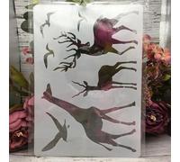 Pochoirs pour peinture sur murs, format A4, 29 x 21 cm, motif cerf, hirondelle, oiseau, réutilisables, pour dessin, peinture, travaux manuels, scrapbooking, décoration d'intérieur, style C