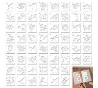 Pochoirs Pour Peinture Vintage Murale Pochoir Dessin Enfant Stencil 60 Pcs Stencils Pochoirs Scrapbooking Plastique Pochoir Bullet Journal Pour Meuble Carnets de Notes Agenda Mur