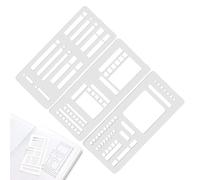 Pochoirs pour planificateur,Pochoirs Réutilisables Pour Planner À Points - Outils De Journaling Règle Scrapbooking Pour Étudiants Agenda Peinture Tracker Carnet Home Office Dessin