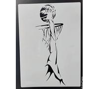 Pochoirs pour travaux manuels, 21 x 29 cm, pochoir de basket-ball pour peinture sur bois, mur, porte, toile, décoration d'intérieur, style 2