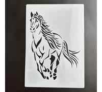 Pochoirs pour travaux manuels, format A4 29 x 21 cm, motif cheval qui coule, kit de pochoirs réutilisables pour peinture sur bois, mur, toile, modèle en plastique pour porte et décoration d'intérieur