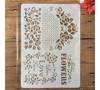 Pochoirs pour travaux manuels, format A4, 29 x 21 cm, motif fleurs d'amour, pochoirs réutilisables pour peinture sur bois, modèles muraux, modèles de peinture pour la fabrication de cartes, décoration