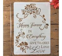 Pochoirs pour travaux manuels, format A4, 29 x 21 cm, motif fleurs d'amour réutilisables en plastique pour bois, mur, tissu, toile, meubles, sol, roche, carte style D