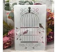 Pochoirs réutilisables - 17,8 x 25,4 cm - Pochoirs de dessin en cage à oiseaux pour bricolage, artisanat, mur, toile, meubles, scrapbooking, décoration de la maison