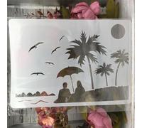 Pochoirs réutilisables - 29 x 21 cm - Motif éléphants d'Afrique sauvage - Pochoirs de dessin pour bricolage, artisanat, mur, toile, meubles, scrapbooking, décoration d'intérieur, style D